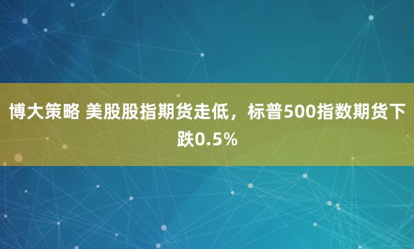 博大策略 美股股指期货走低，标普500指数期货下跌0.5%